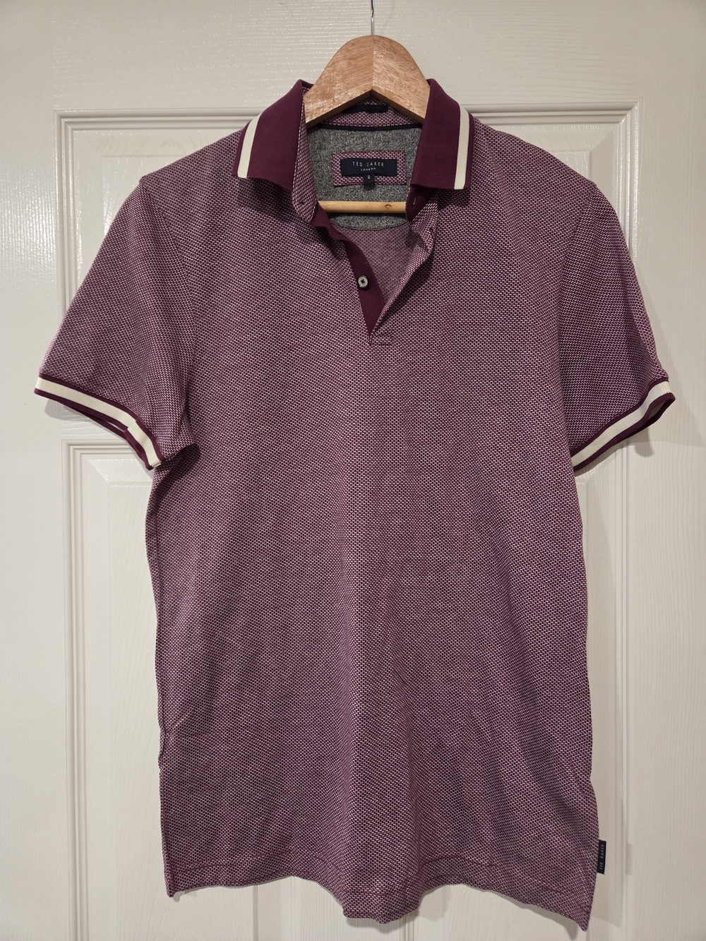 Ted Baker Poodal Burgundy Cotton Polo Shirt Men's S